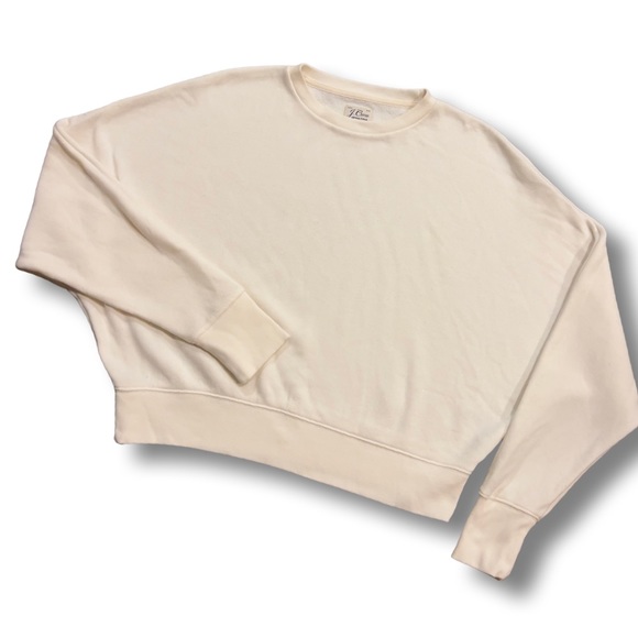 J. Crew Women’s Vintage Fleece Batwing Sweatshirt Natural - Picture 10 of 16